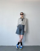 Grey Pin Stripe Shorts #250219